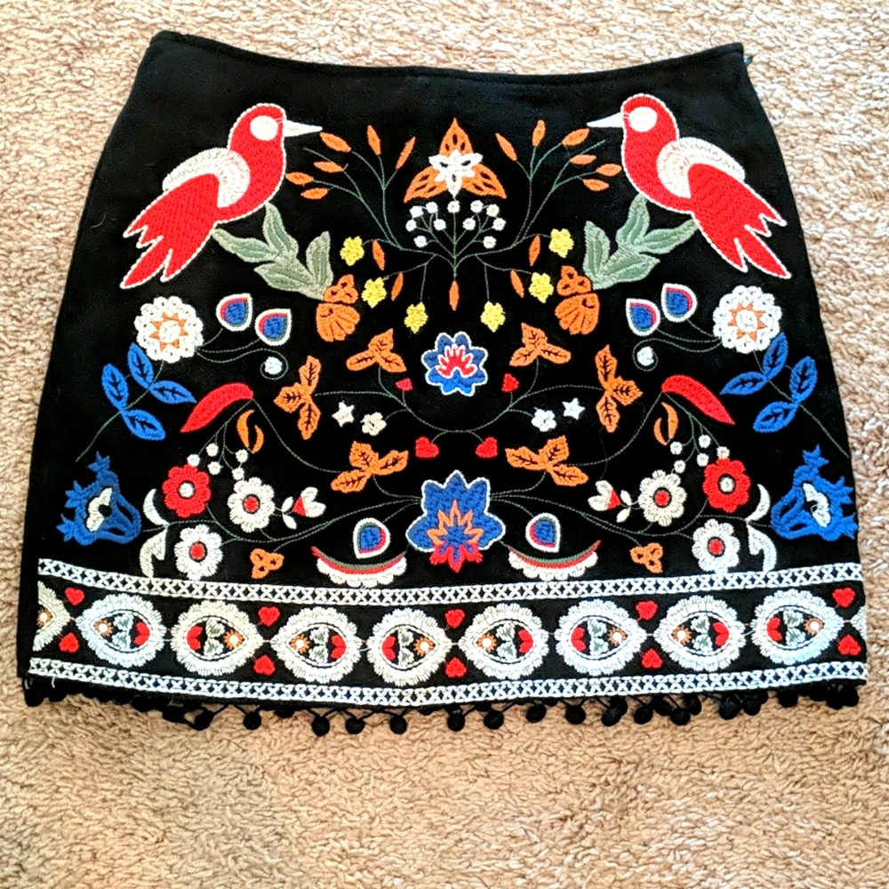 Black Shirt with Bohemian Emroderiey